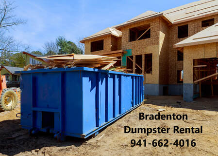 Dumpster rental outside of home construction site