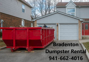 Residential dumpster rental for junk removal cleanup in Bradenton Florida